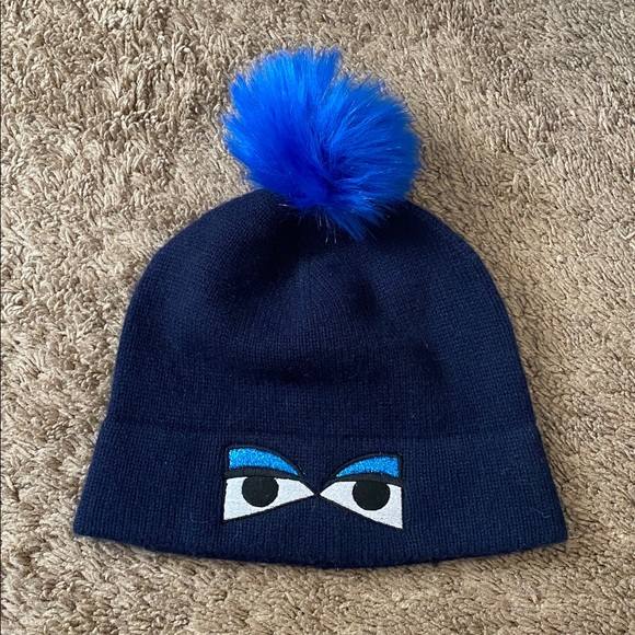 Henri Bendel Cashmere Monster Eye Beanie Blue Pom Pom Beanie Hat main image 10